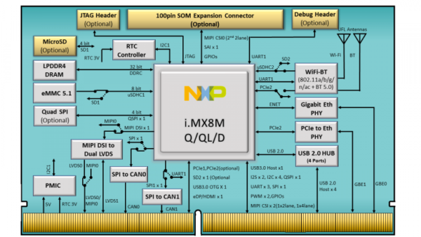 iWave iW-RainboW-G33M i.MX 8M Quad/QuadLite/Dual SMARC SOM